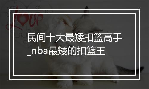民间十大最矮扣篮高手_nba最矮的扣篮王